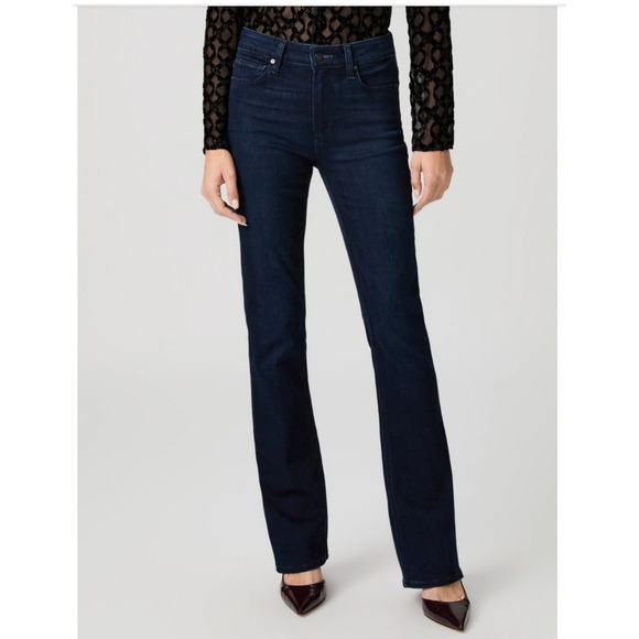 PAIGE Denim - PAIGE Manhattan Slim Bootcut Jeans Dark Indigo Blue Stretch Denim Size 25